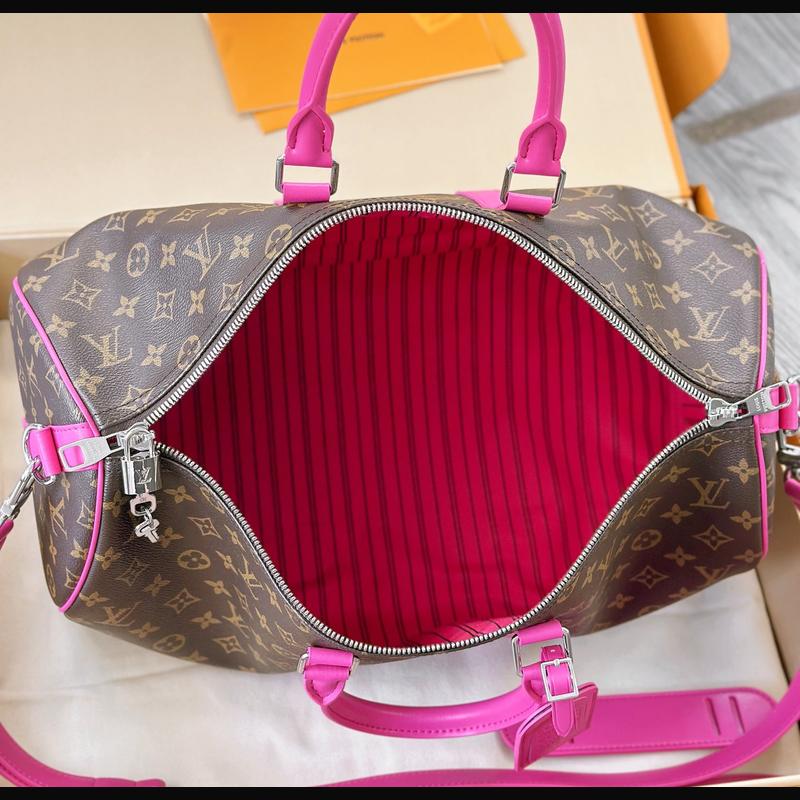 LV Keepall Bandoulière 45 M13807 · 桃紅邊老花 複刻實拍圖 9