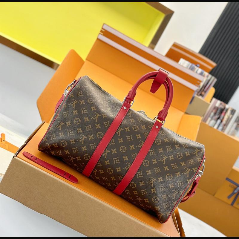 LV Keepall Bandoulière 45 M13808 · 紅邊老花 複刻實拍圖 2