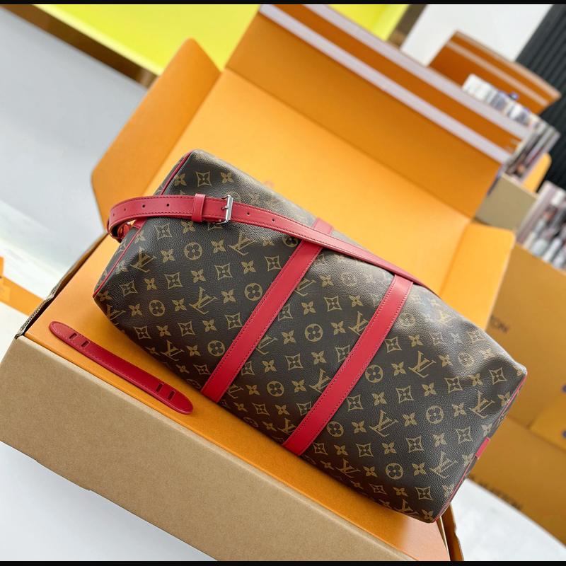 LV Keepall Bandoulière 45 M13808 · 紅邊老花 複刻實拍圖 4
