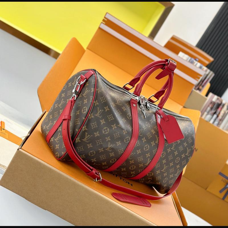 LV Keepall Bandoulière 45 M13808 · 紅邊老花 複刻實拍圖 5