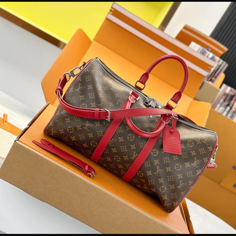 LV Keepall Bandoulière 45 M13808 · 紅邊老花 複刻實拍圖 6