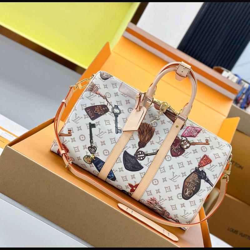 LV Keepall Bandoulière 45 M28780 · 白花動物印花 複刻實拍圖 1