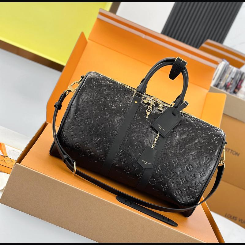 LV Keepall Bandoulière 45 M26460 · 黑色壓紋皮革 複刻實拍圖 1