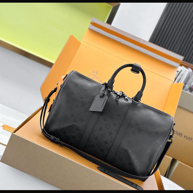 LV Keepall Bandoulière 45 M28403 · 黑牛皮 複刻實拍圖 1