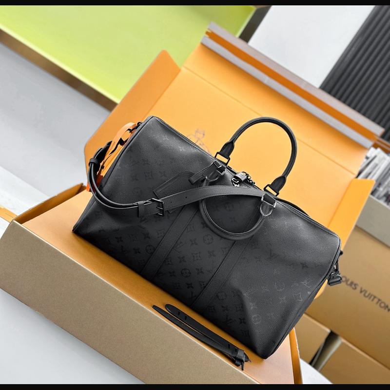 LV Keepall Bandoulière 45 M28403 · 黑牛皮 複刻實拍圖 7