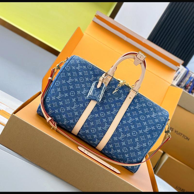 LV Keepall Bandoulière 45 旅行袋(複刻)M27943 · 牛仔藍 配色實拍