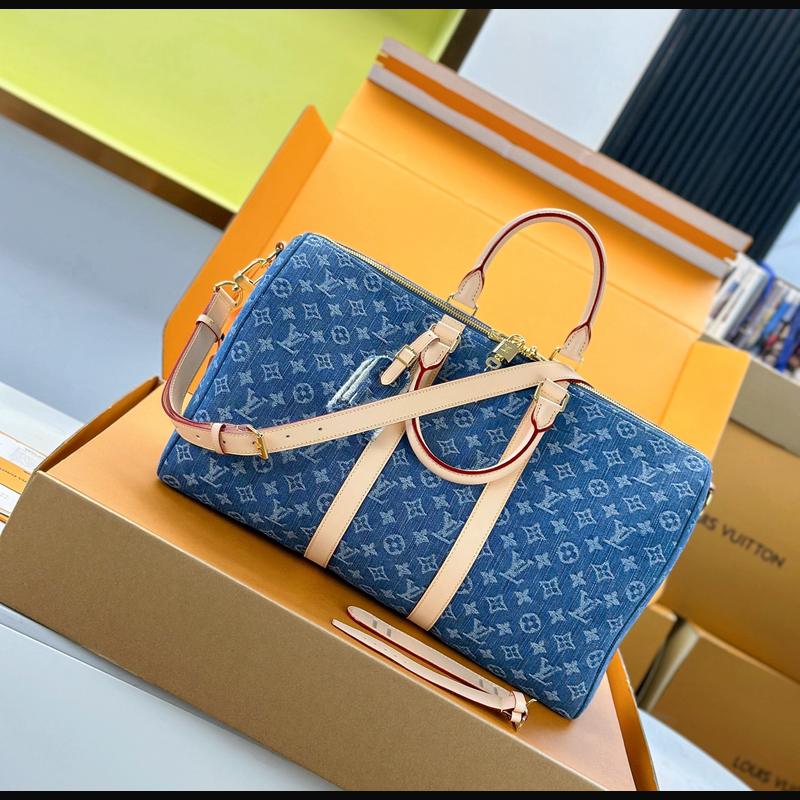 LV Keepall Bandoulière 45 M27943 · 牛仔藍 複刻實拍圖 5
