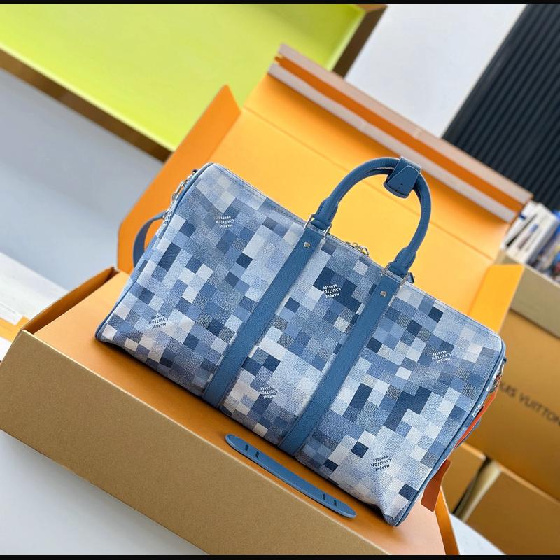LV Keepall Bandoulière 45 N29601 · 牛仔藍格 複刻實拍圖 2