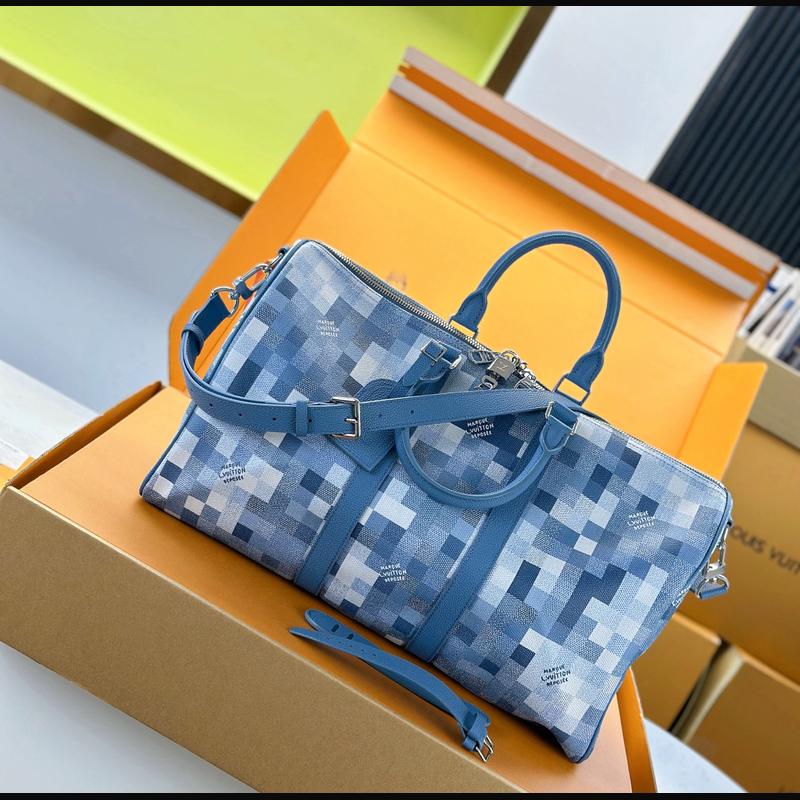 LV Keepall Bandoulière 45 N29601 · 牛仔藍格 複刻實拍圖 5