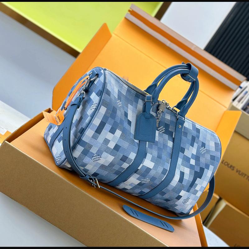 LV Keepall Bandoulière 45 N29601 · 牛仔藍格 複刻實拍圖 6