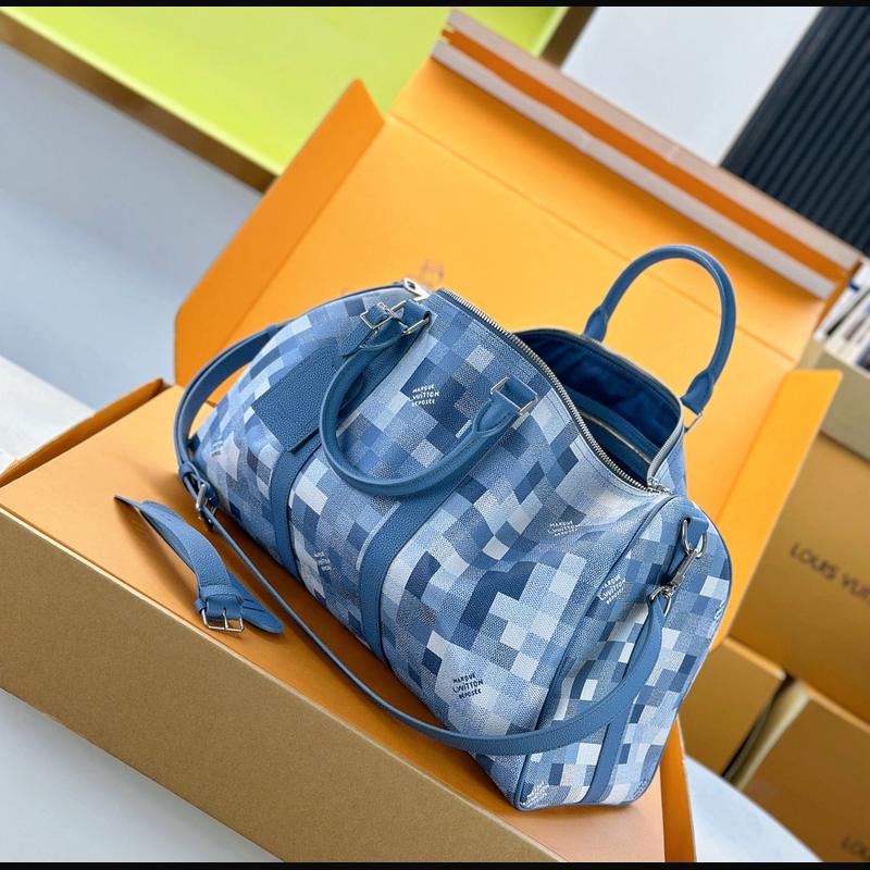 LV Keepall Bandoulière 45 N29601 · 牛仔藍格 複刻實拍圖 7