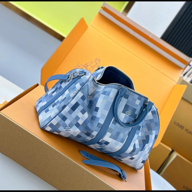 LV Keepall Bandoulière 45 N29601 · 牛仔藍格 複刻實拍圖 8