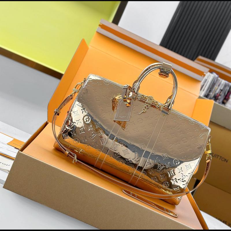 LV Keepall Bandoulière 45 M26463 · 玫瑰金鏡面 複刻實拍圖 1