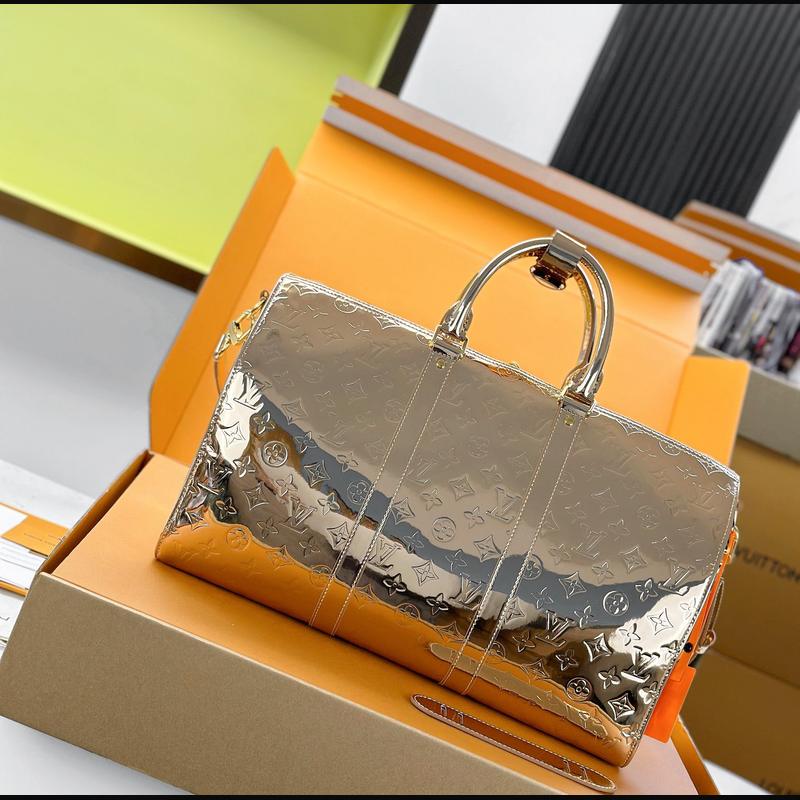 LV Keepall Bandoulière 45 M26463 · 玫瑰金鏡面 複刻實拍圖 2