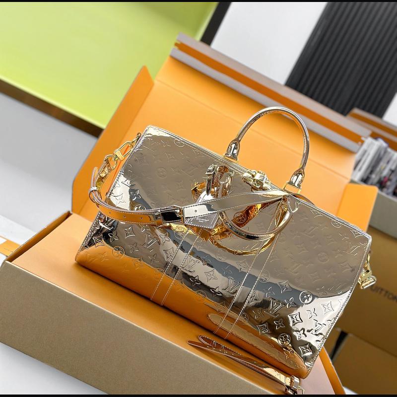 LV Keepall Bandoulière 45 M26463 · 玫瑰金鏡面 複刻實拍圖 5
