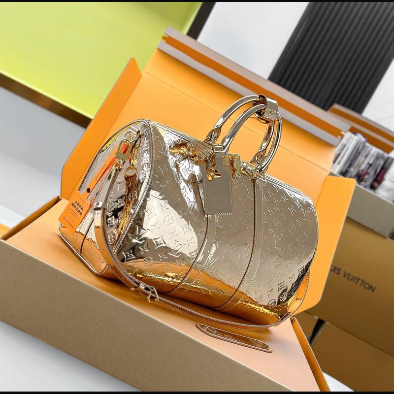 LV Keepall Bandoulière 45 M26463 · 玫瑰金鏡面 複刻實拍圖 6