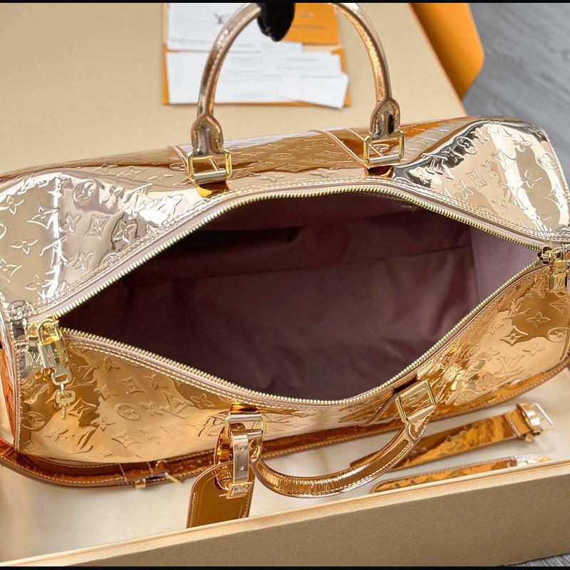 LV Keepall Bandoulière 45 M26463 · 玫瑰金鏡面 複刻實拍圖 9