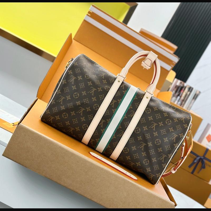LV Keepall Bandoulière 45 M01944 · 絲印老花彩條 複刻實拍圖 2