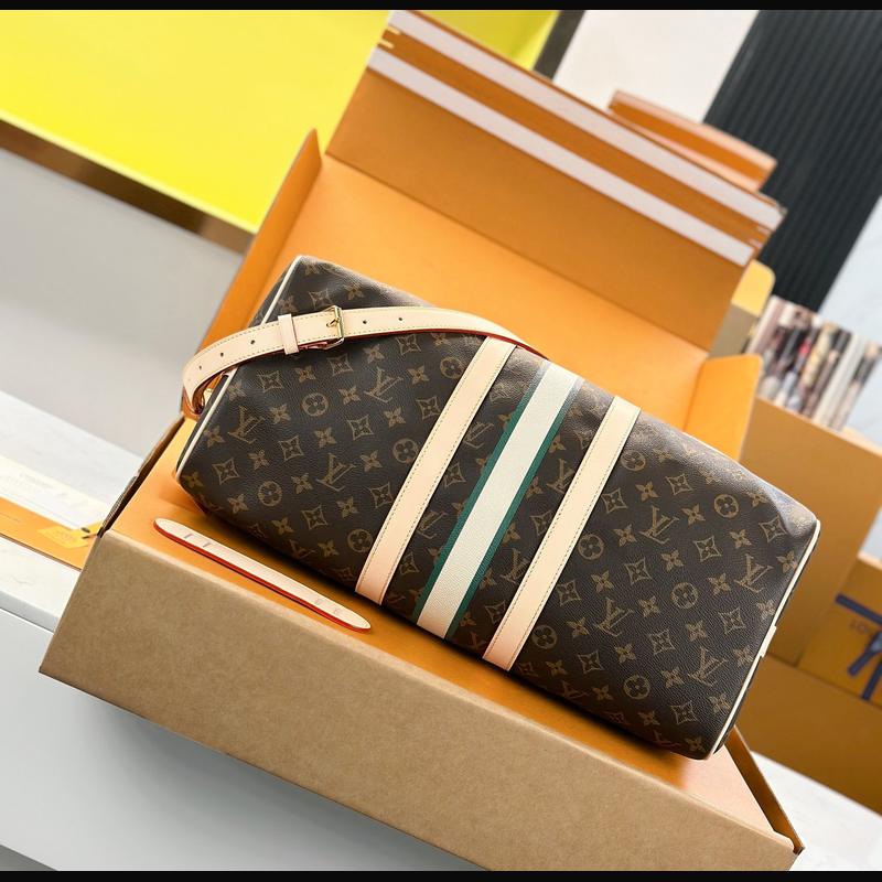 LV Keepall Bandoulière 45 M01944 · 絲印老花彩條 複刻實拍圖 4