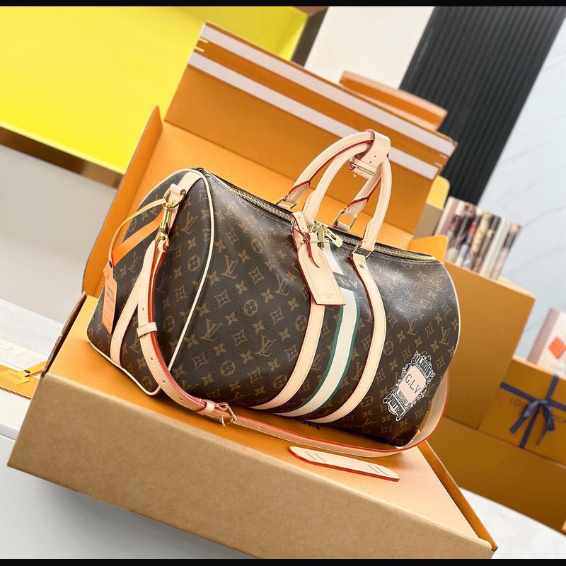 LV Keepall Bandoulière 45 M01944 · 絲印老花彩條 複刻實拍圖 6