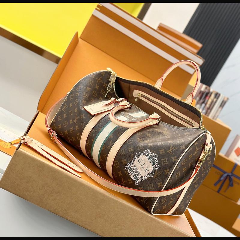 LV Keepall Bandoulière 45 M01944 · 絲印老花彩條 複刻實拍圖 8