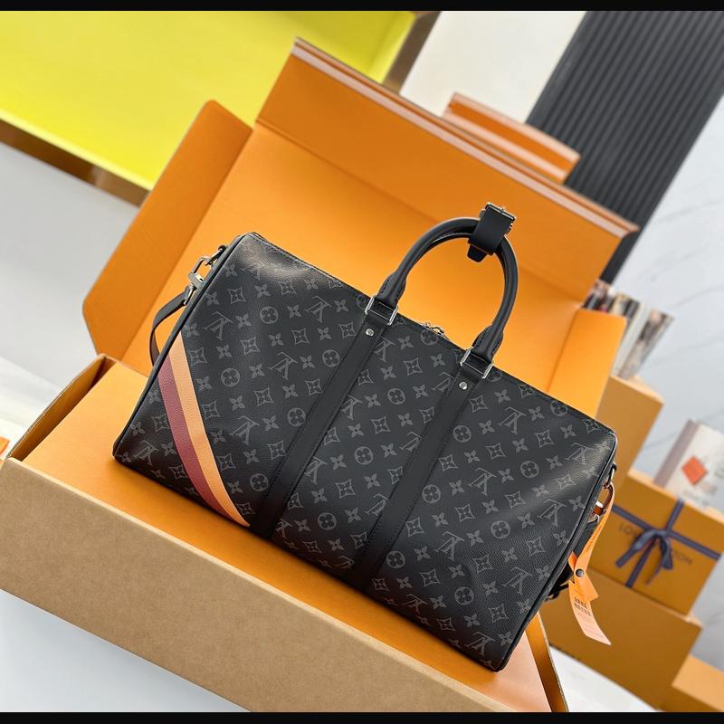 LV Keepall Bandoulière 45 絲印 · 黑灰貼紙 複刻實拍圖 2