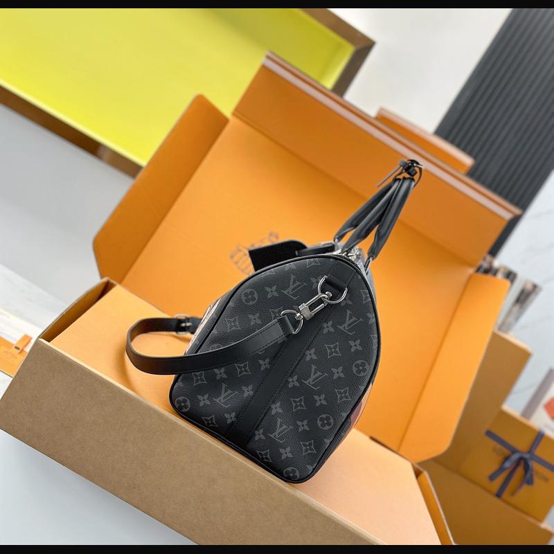 LV Keepall Bandoulière 45 絲印 · 黑灰貼紙 複刻實拍圖 3