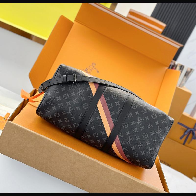 LV Keepall Bandoulière 45 絲印 · 黑灰貼紙 複刻實拍圖 4