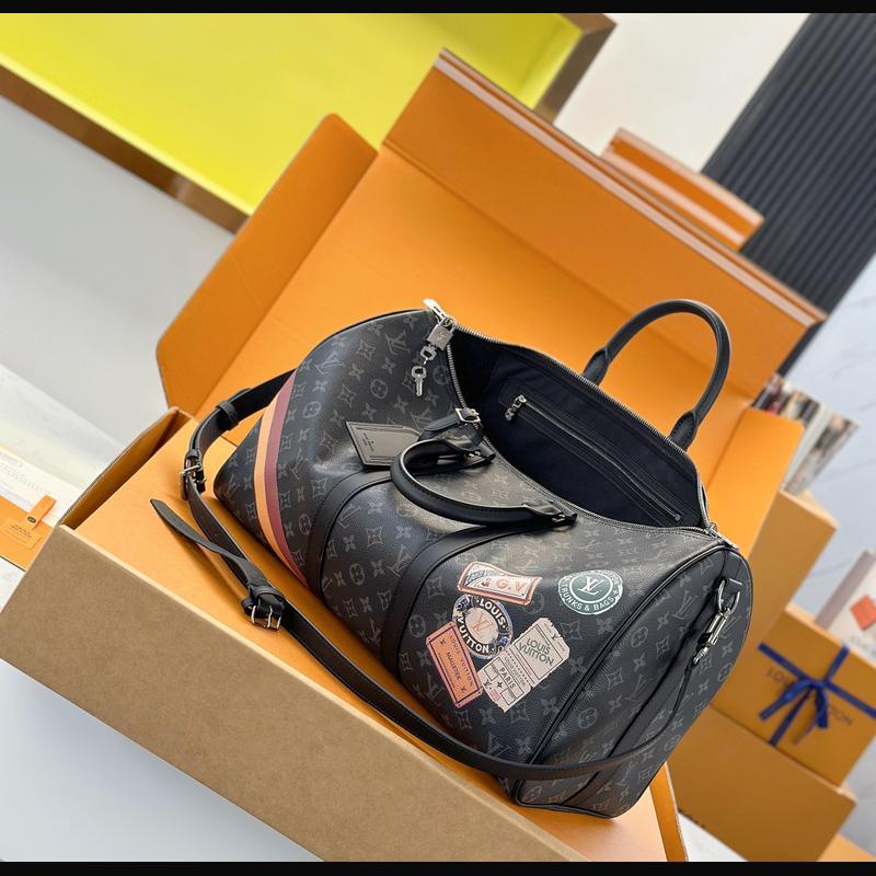 LV Keepall Bandoulière 45 絲印 · 黑灰貼紙 複刻實拍圖 7