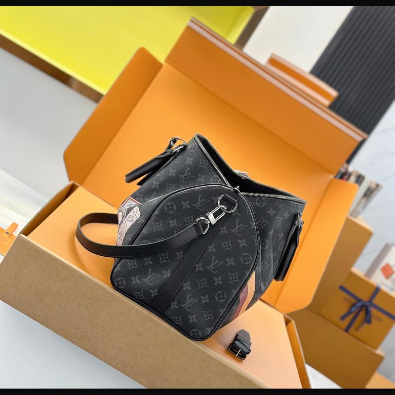 LV Keepall Bandoulière 45 絲印 · 黑灰貼紙 複刻實拍圖 8