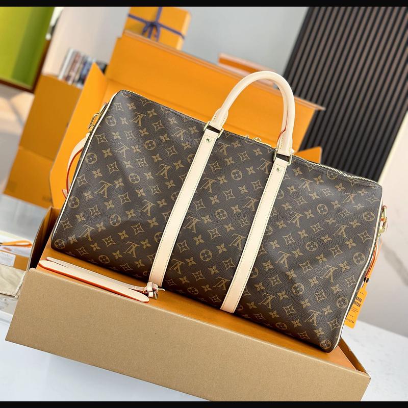 LV Keepall Bandoulière 50 M41418 · 老花原色皮 複刻實拍圖 2