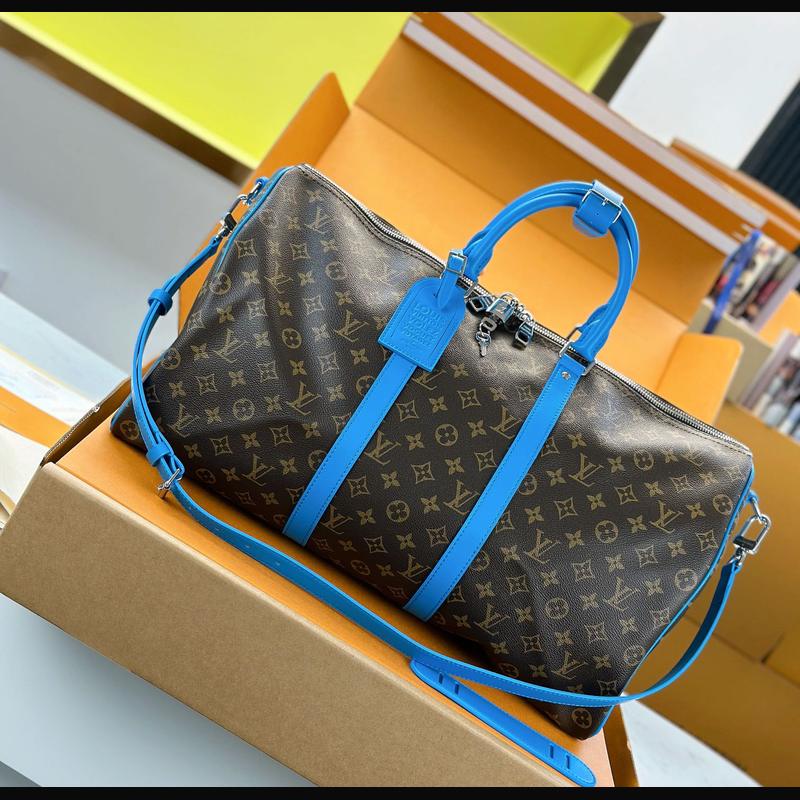 LV Keepall Bandoulière 50 M12629 · 藍邊老花 複刻實拍圖 1