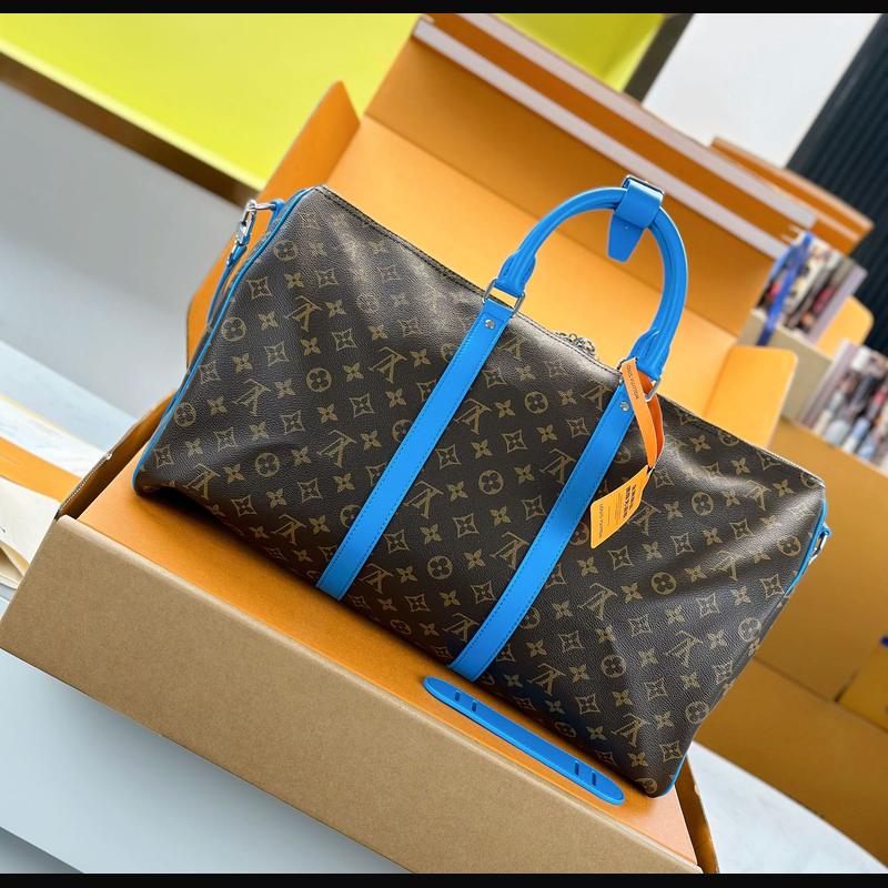 LV Keepall Bandoulière 50 M12629 · 藍邊老花 複刻實拍圖 2