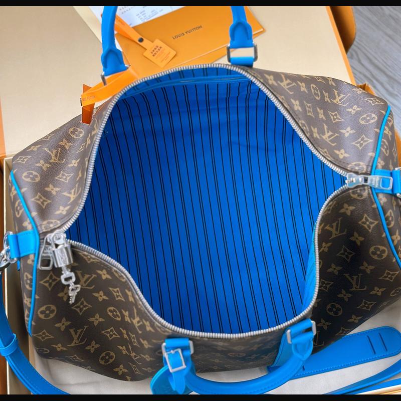 LV Keepall Bandoulière 50 M12629 · 藍邊老花 複刻實拍圖 9