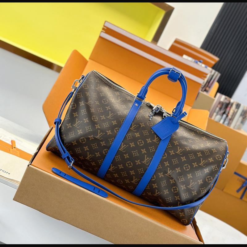 LV Keepall Bandoulière 50 M12633 · 深藍邊老花 複刻實拍圖 1