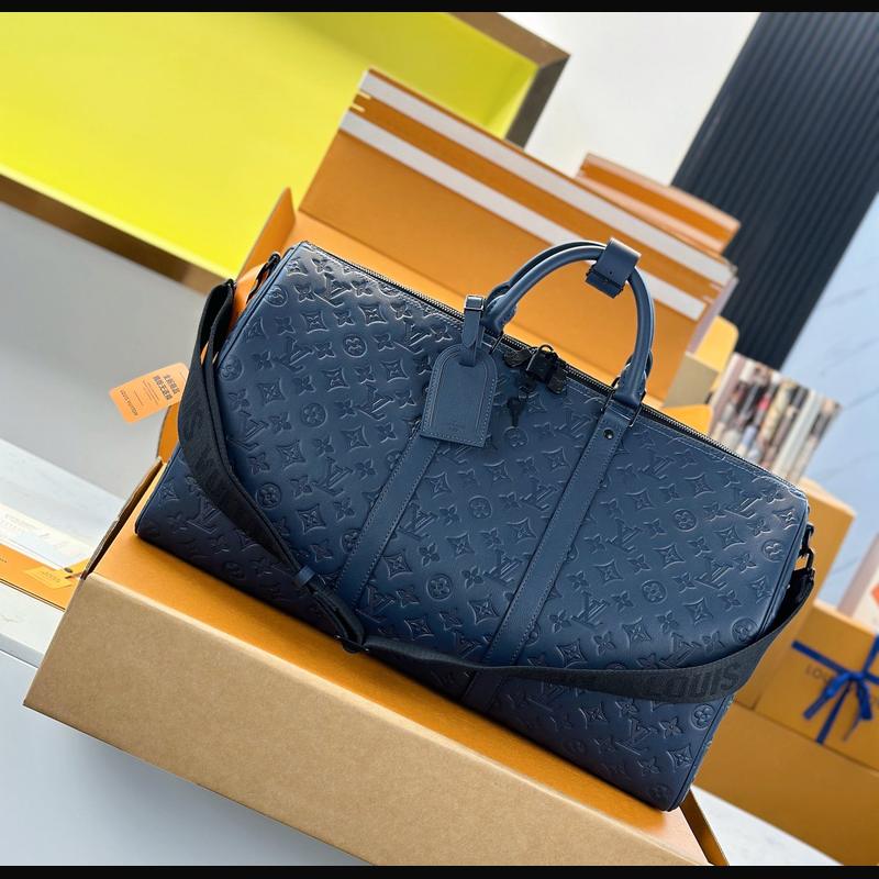 LV Keepall Bandoulière 50 M14840 · 海軍藍影紋 複刻實拍圖 1