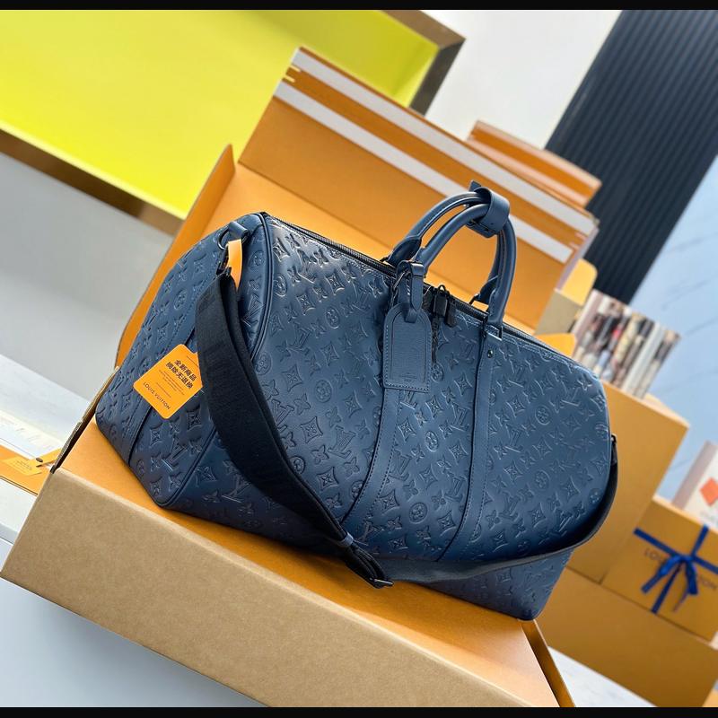 LV Keepall Bandoulière 50 M14840 · 海軍藍影紋 複刻實拍圖 5