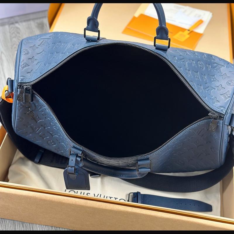 LV Keepall Bandoulière 50 M14840 · 海軍藍影紋 複刻實拍圖 9