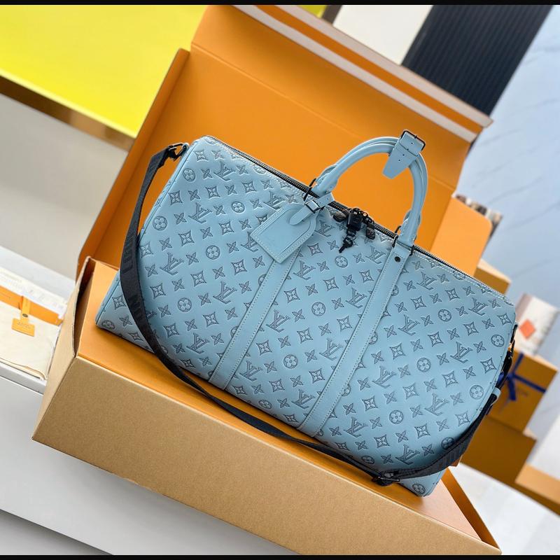 LV Keepall Bandoulière 50 M14842 · 淺藍老花 複刻實拍圖 1