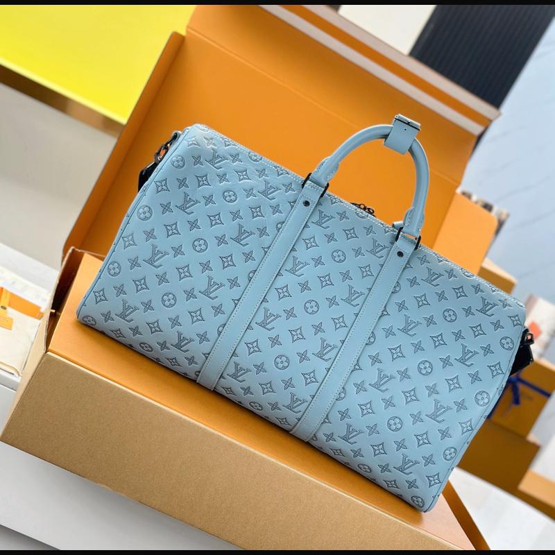 LV Keepall Bandoulière 50 M14842 · 淺藍老花 複刻實拍圖 2
