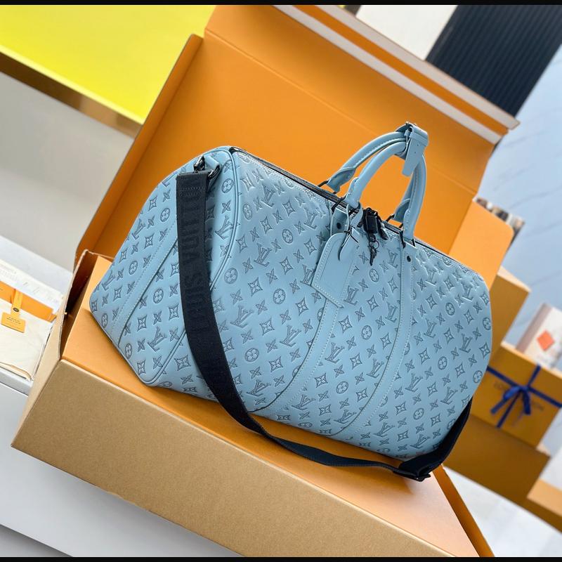 LV Keepall Bandoulière 50 M14842 · 淺藍老花 複刻實拍圖 5
