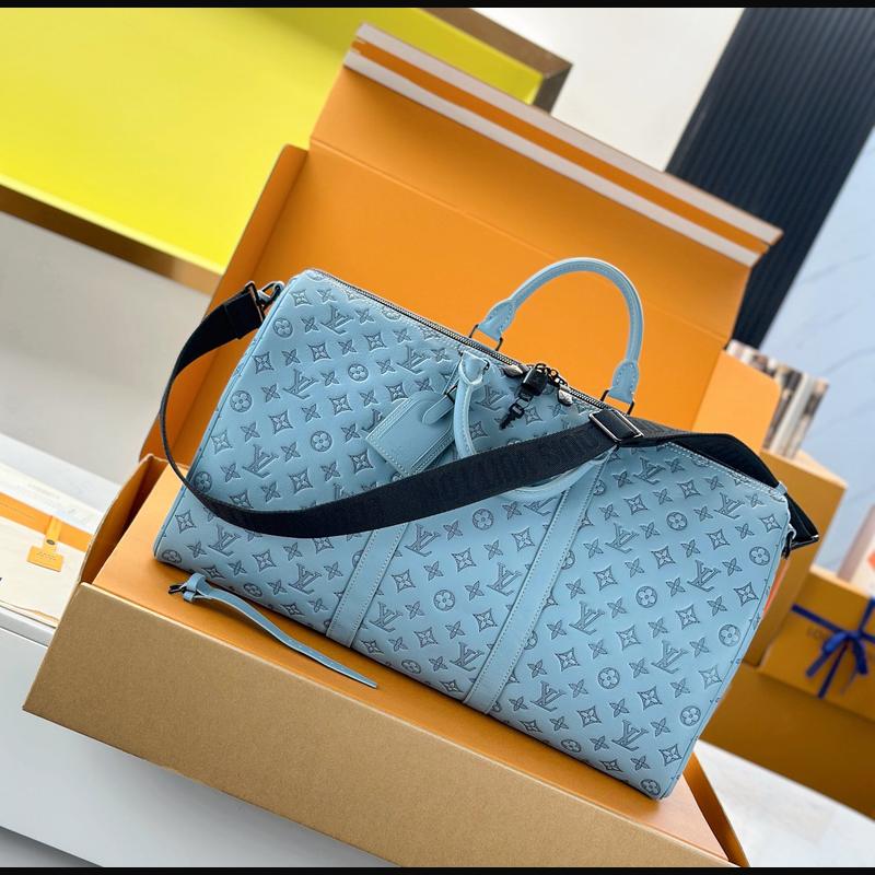 LV Keepall Bandoulière 50 M14842 · 淺藍老花 複刻實拍圖 6