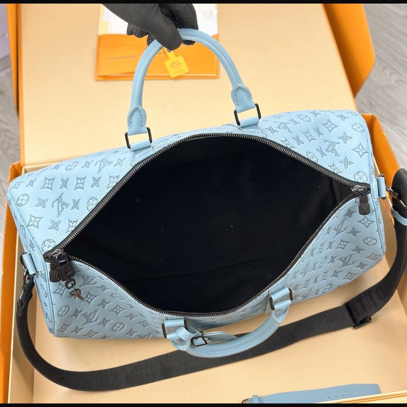 LV Keepall Bandoulière 50 M14842 · 淺藍老花 複刻實拍圖 9