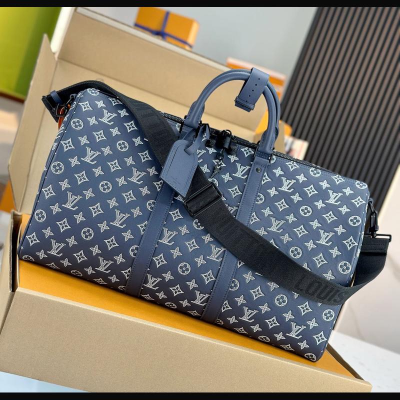 LV Keepall Bandoulière 50 M24953 · 深藍老花 複刻實拍圖 1