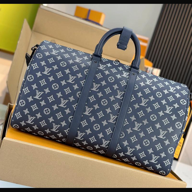 LV Keepall Bandoulière 50 M24953 · 深藍老花 複刻實拍圖 2