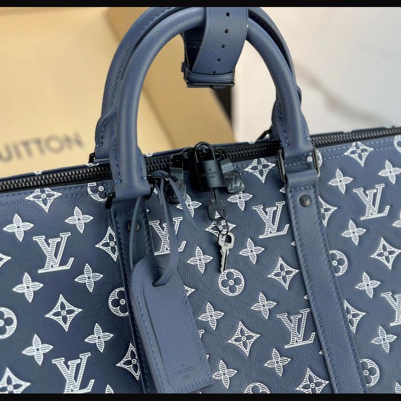 LV Keepall Bandoulière 50 M24953 · 深藍老花 複刻實拍圖 5