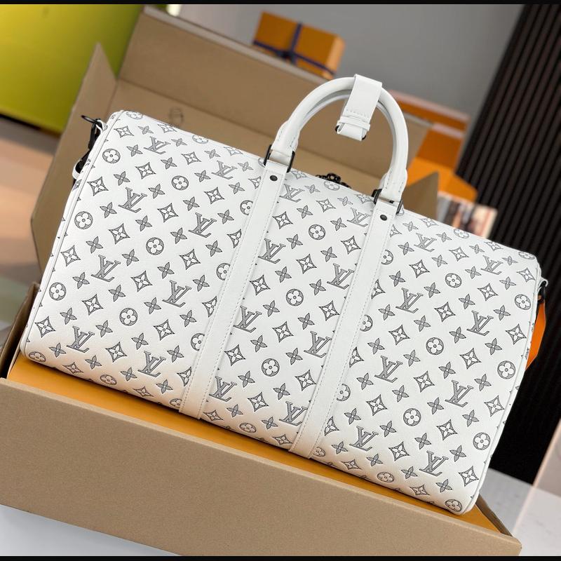LV Keepall Bandoulière 50 M24954 · 白色老花 複刻實拍圖 2
