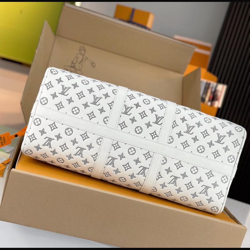 LV Keepall Bandoulière 50 M24954 · 白色老花 複刻實拍圖 4