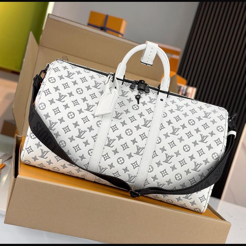 LV Keepall Bandoulière 50 M24954 · 白色老花 複刻實拍圖 5