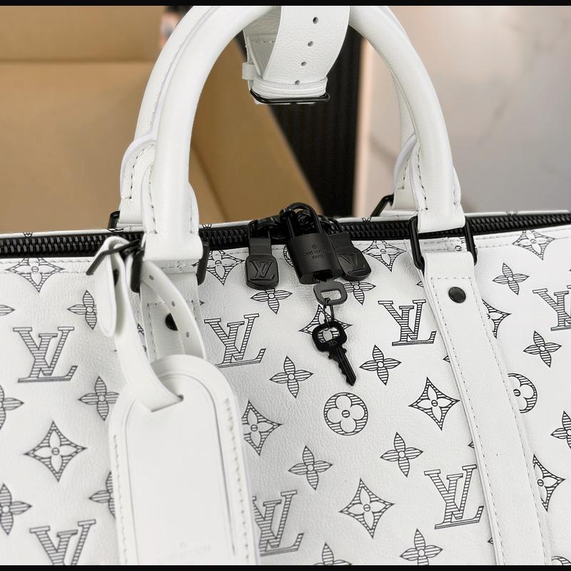 LV Keepall Bandoulière 50 M24954 · 白色老花 複刻實拍圖 6